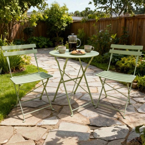 Sage green bistro set - green,