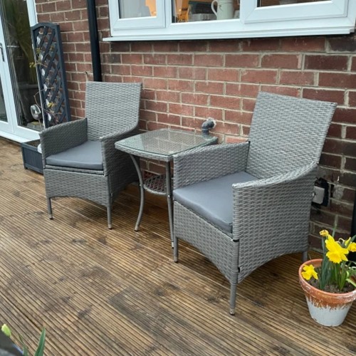 Seater rattan bistro set - 2,