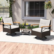 3 PCS Outdoor Swivel Chair Set