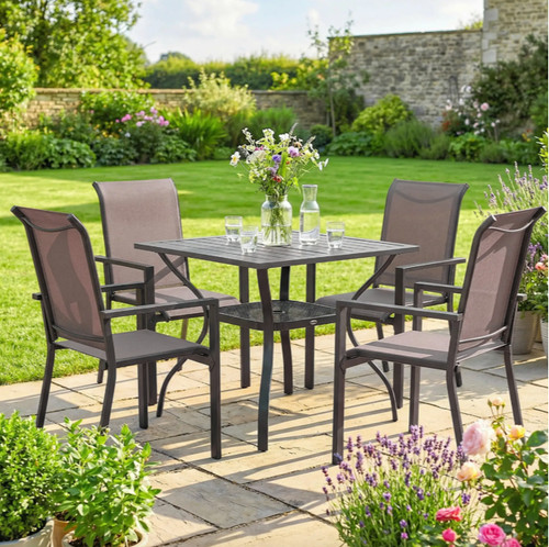 Garden dining table and chairs - table,