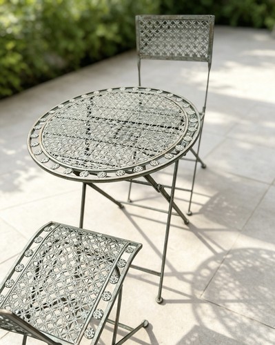 Verdigris metal bistro set - bistro,