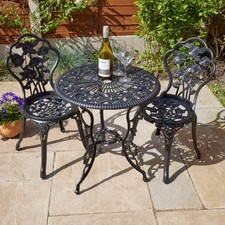 Black Bistro Set Outdoor Patio