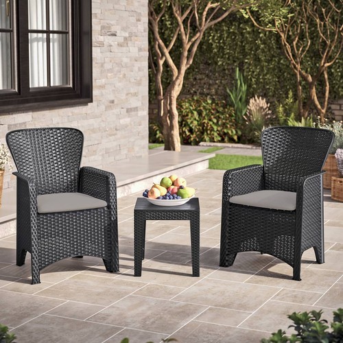 Black rattan effect 2 - black,