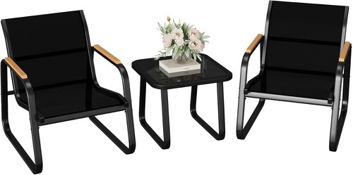 Piece patio bistro set metal - 3,