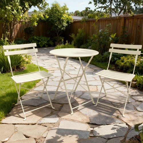Cream bistro set seater - bistro,