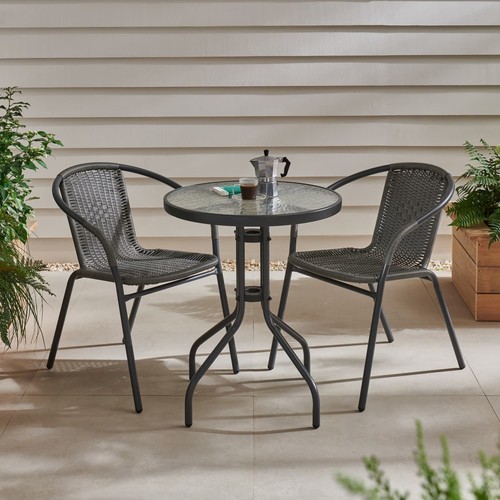 Sorrento dark grey - grey, rattan