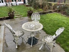 Cast Aluminium Table & 3