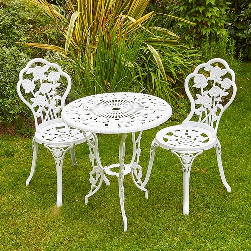 White metal bistro set - metal,