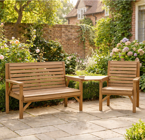 Wooden garden furniture set - garden,